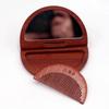 Travel-Friendly Portable Compact Bamboo Comb with Mirror Customizable Hair Care Gift Set for Men & Women