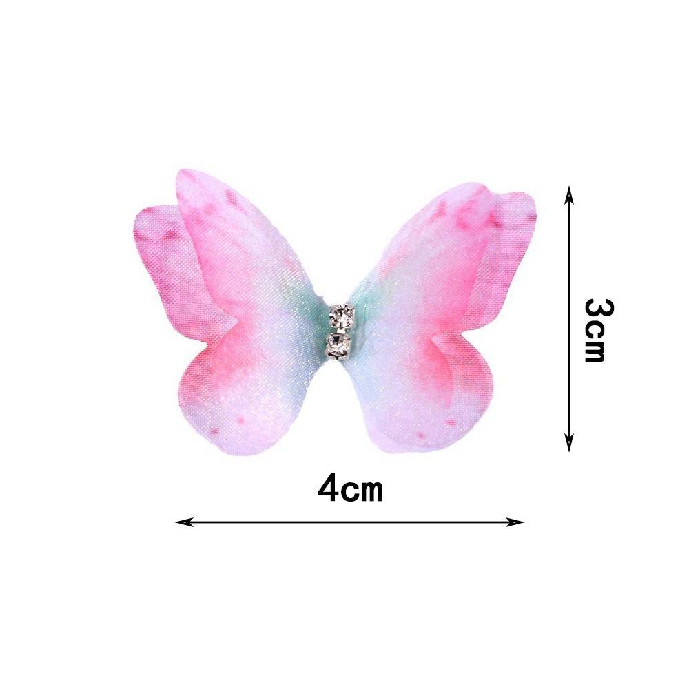 50 шт. аппликации из органзы с градиентным цветом в виде бабочек, свадебные аксессуары для волос