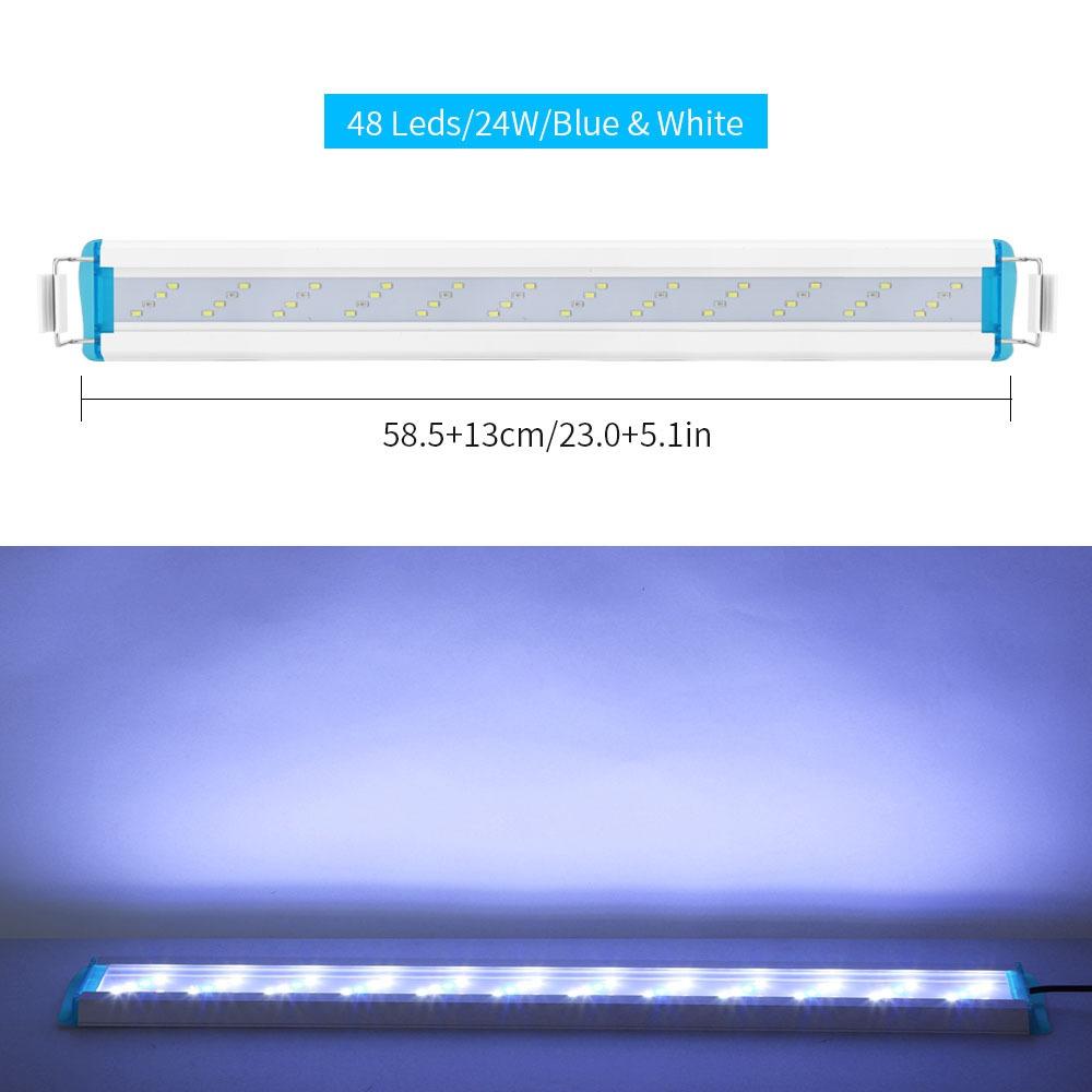 Супертонкий светодиодный светильник для аквариума, светильник для водных растений, 18-75 см, расширяемый водонепроницаемый зажим на лампе для аквариума