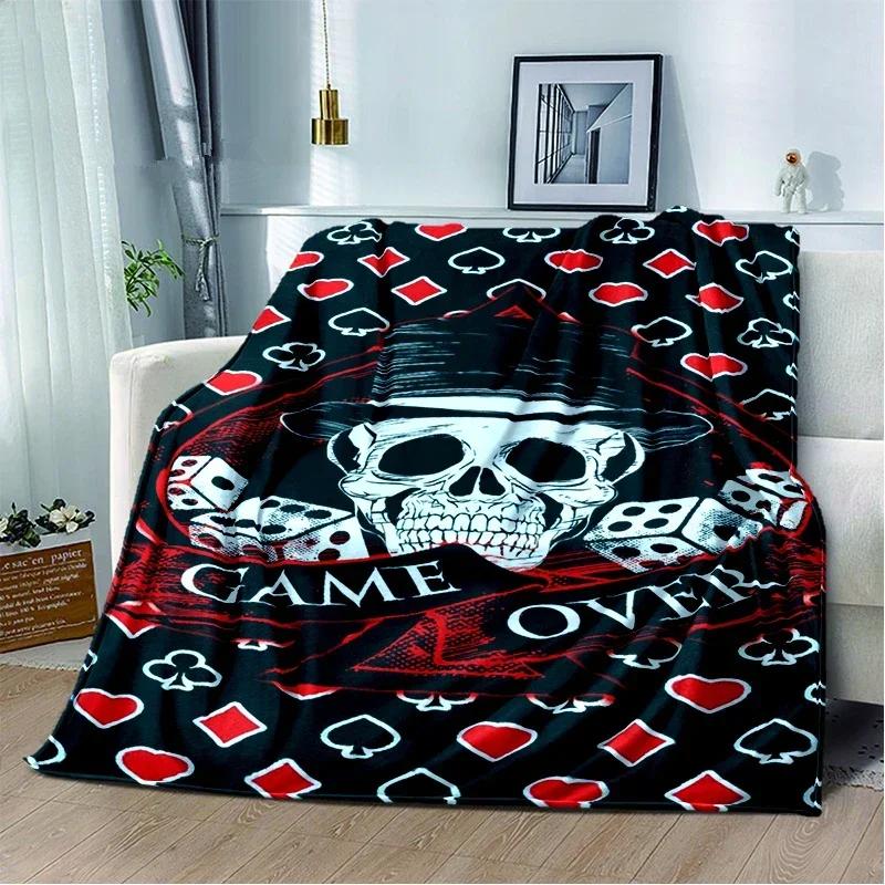 D Printed Skull Series Throw Blanket Perfect for Sofa Bed Travel or as a Birthday Gift for Kids
