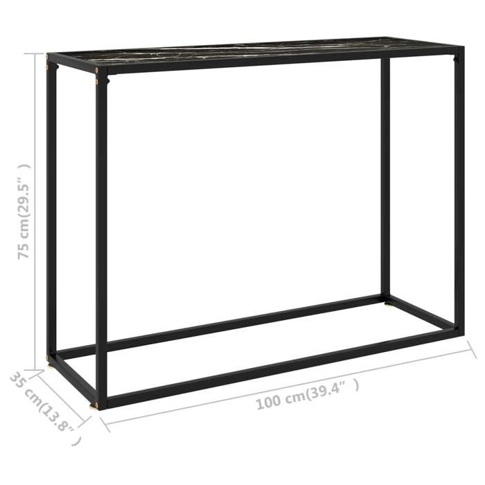 VidaXL Table console Noir, 100x35x75 cm Verre trempé