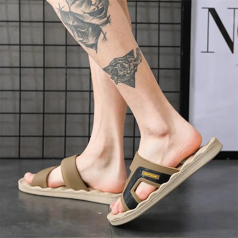 Fashion Slippers for Men Black Soft Bathroom Eva Shoes Rubber Mascullino Adult Cheap Liquidation Y2k 2025 Fashion Pvc Trend Sandals Man