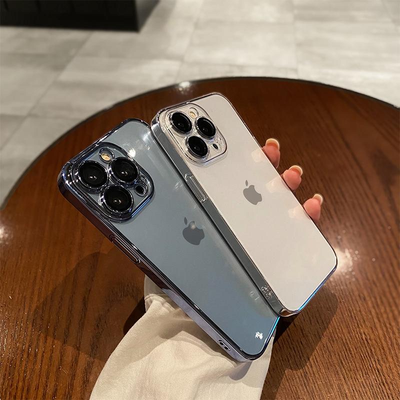 Роскошный гальванизированный защитный чехол для iPhone 17 16 11 12 13 14 15 Pro Max Xs XR Max 7 8 Plus SE2020 Мягкая прозрачная крышка