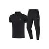 Li Ning Plain Polo короткий рукав комплект с прямыми манжетами штанин мужской спортивный черный YPLT023-1+YYKT063-1