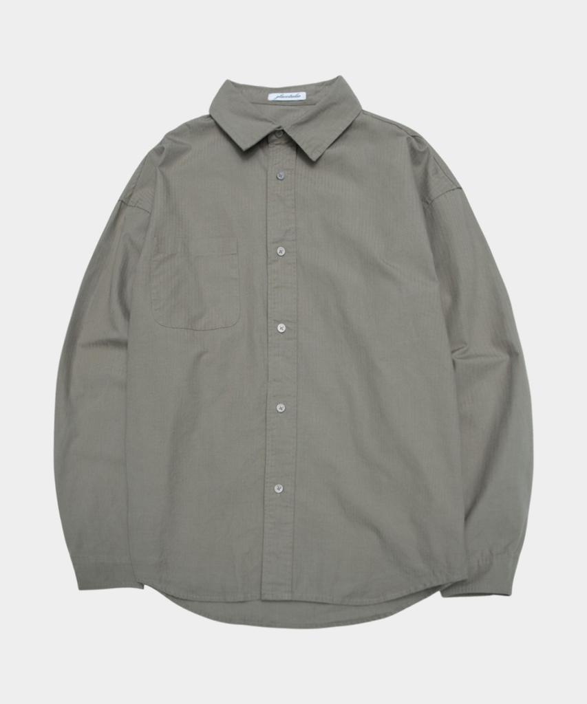 PLACESTUDIOMAN Essential Comfort Basic Standard Collar Oversized Cotton Long Sleeve Shirt_2 Colors