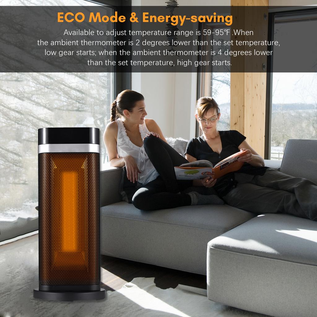 1500 Вт портативный обогреватель с дистанционным управлением 90 градусов колебательный керамический обогреватель со светодиодным дисплеем 4