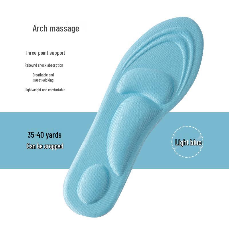 5D Non-Slip Breathable Sports Insoles for Men and Women, Shock-Absorbing, Massage Comfort, Arch Support, Ultra-Soft Sole for Military Training.