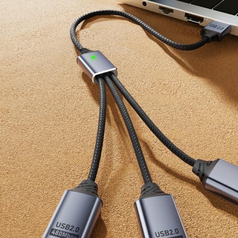 USB OTG разветвитель Кабель USB Male на 3 Female порта для одновременной зарядки и передачи данных Алюминиевый USB хаб