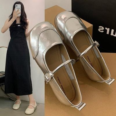 Мягкая кожа ретро круглый носок неглубокий вырез одинарные туфли женские весна корейская версия новые мягкая подошва туфли Дуду маленькие кожаные туфли женские