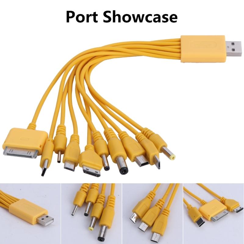 Мобильный USB-кабель 10 в 1, универсальный зарядный кабель, несколько зарядных кабелей, несколько USB-кабелей для быстрой зарядки, 23 см/9,06 дюйма