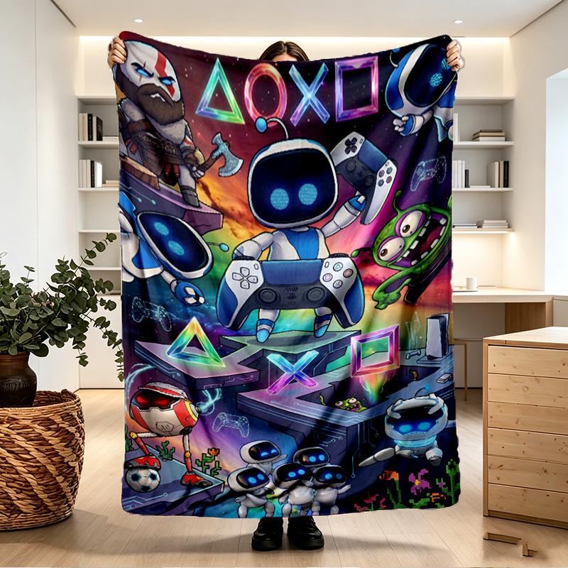 Cosmic Bot Crew Print Blanket - Soft & Comfortable, for Bedroom, Travel, Sofa, Home Decoration - Birthday Christmas Gift for Friend