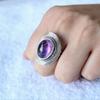 Genuine Amethyst Gemstone Ring, 925 Sterling Silver Ring, February Birthstone Ring, Statement Ring, Gift for Her, Party Wear Gift,