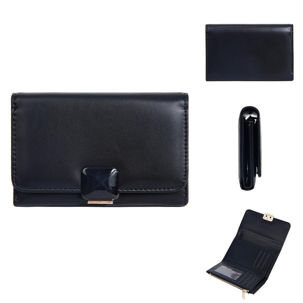 Ladies Wallet Card Holder Pu Leather Zipper Long Style For Daily Use