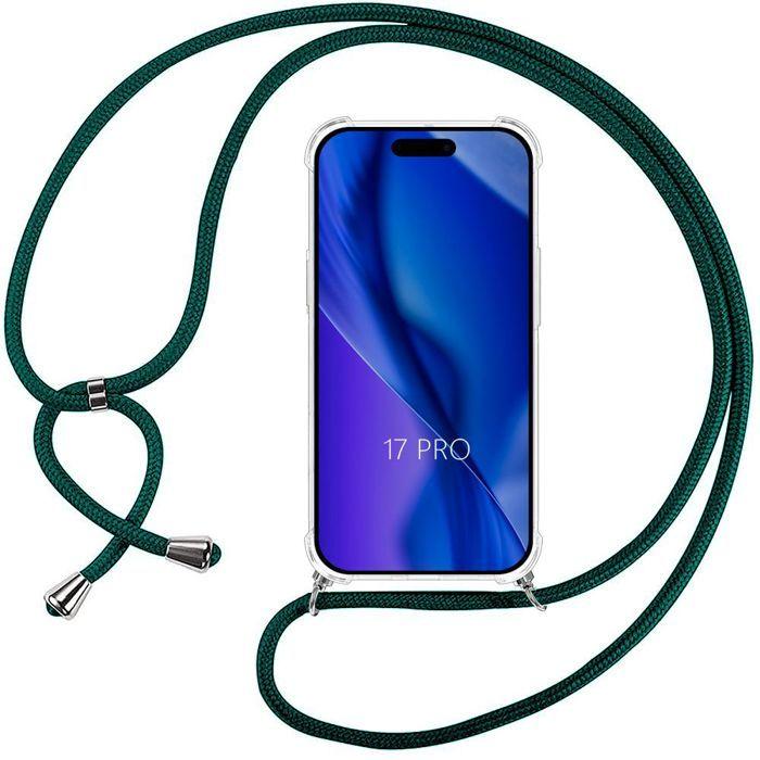Coque de Protection - BOOLING - pour iPhone 17 Pro - Renforcé Transparente Souple - Cordon Vert Nuit