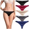 HINICE Seamless Solid Set Women's T-Back Panties, Shiny, Sexy, Seamless, Low-Rise, Non-See-Through, Color, 5-Piece (Size L)