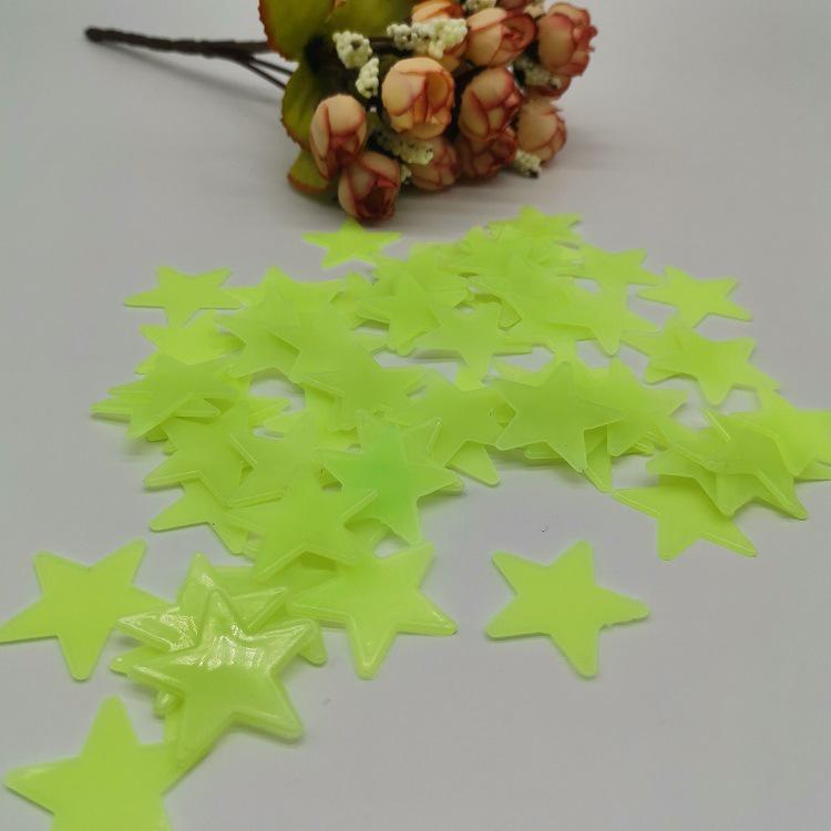 50/100/300/500 шт. наклейки на стену, светящиеся в темноте детские спальни, домашний декор, 3 см, цветные звезды, светящиеся флуоресцентные наклейки на стену, 5 цветов