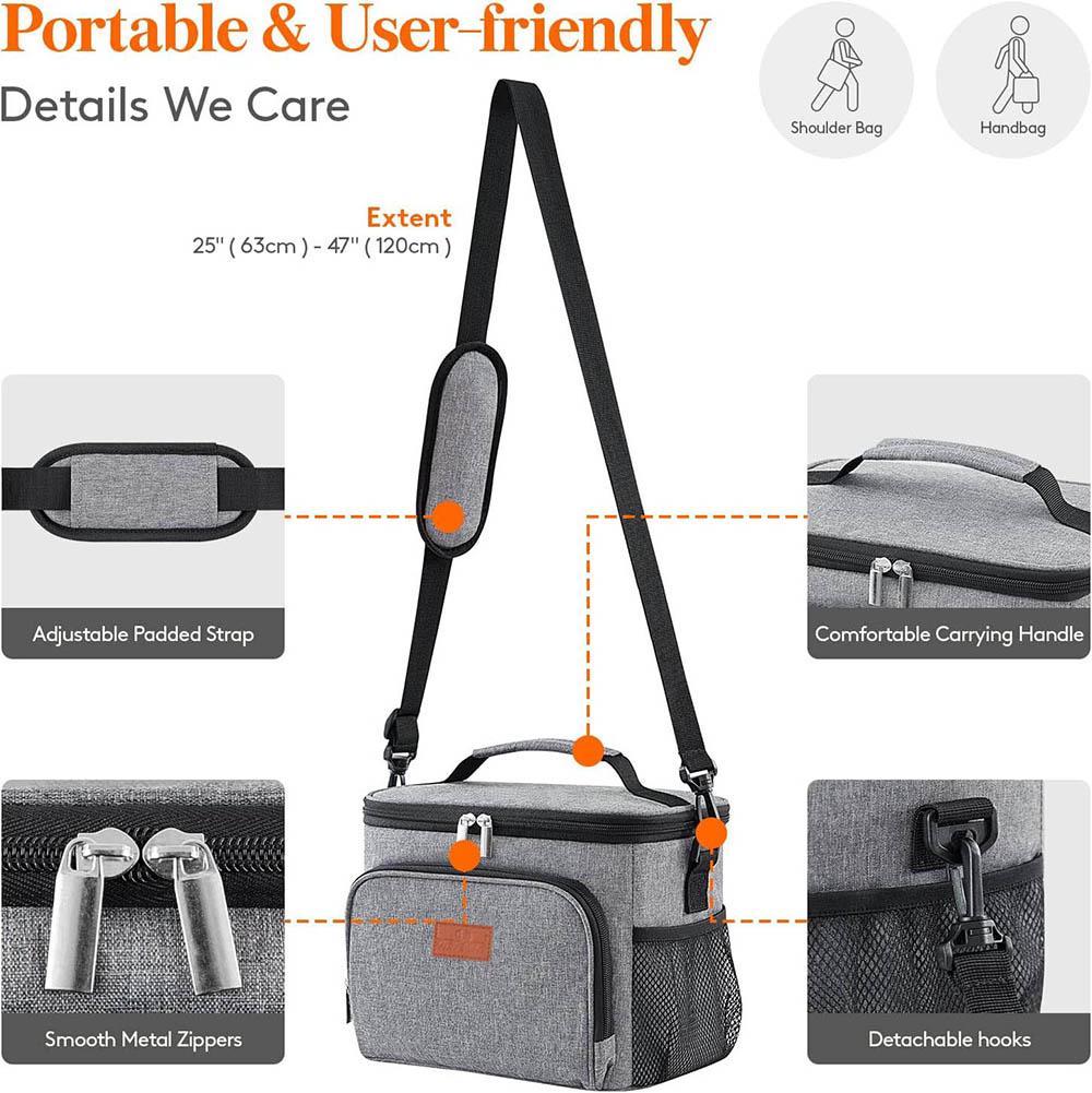 15L Picnic Bag Lunch Box For Men Women Portable Soft Lunchbox Leakproof With Adjustable Shoulder Strap For Work Picnic Travel