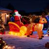 Outdoor Christmas Inflatable Decor Santa Sleigh with Reindeer for Front Yard Lawn Garden Holiday Festival Atmosphere Decor