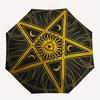 Golden Pentagram Mouse Pad, Mystic Star Design for Wicca Enthusiasts Umbrella, Cute Umbrella with Cute Design, Portable 3-Fold Compact Umbrella for Me