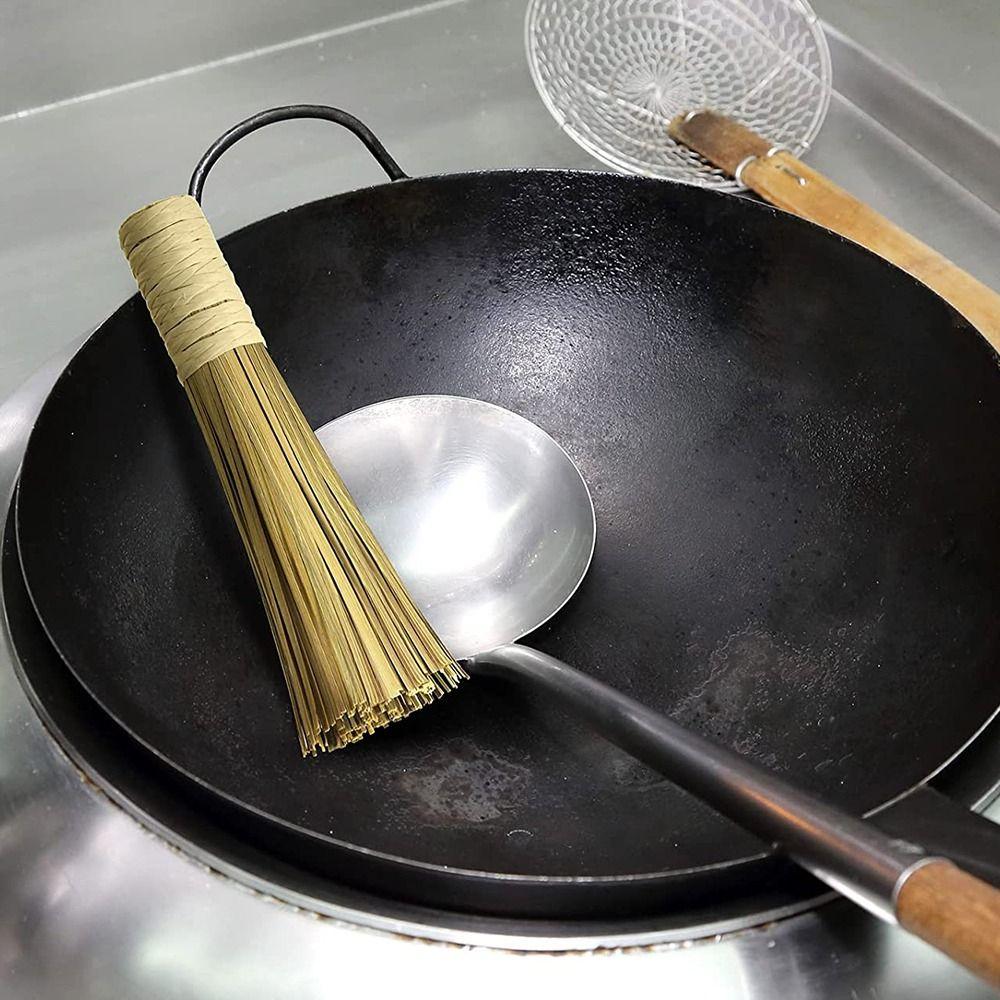 Kitchen Natural Traditional Bamboo Pot Pan Cleaner Dish Scrubber Wok Brush Cleaning Tool