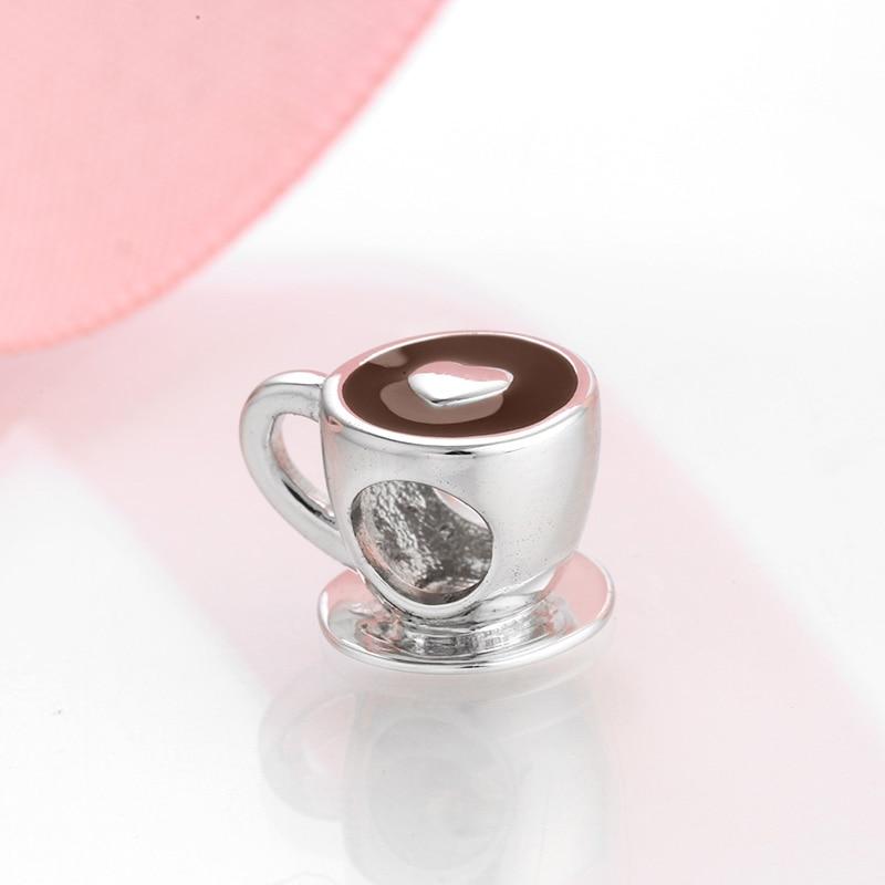 Новая мода 925 стерлингового серебра Love Free Time сердечко кофейная чашка бусины подходит оригинальный Jiuhao шармы браслет браслеты Diy ювелирные изделия