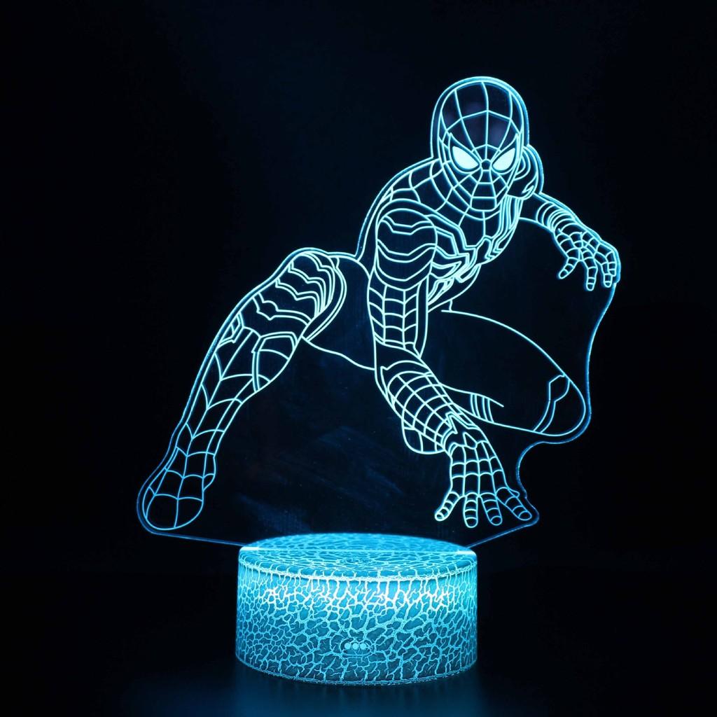Spider-man 3d Led Night Light Modern Home Bedroom Decoration With Remote Control