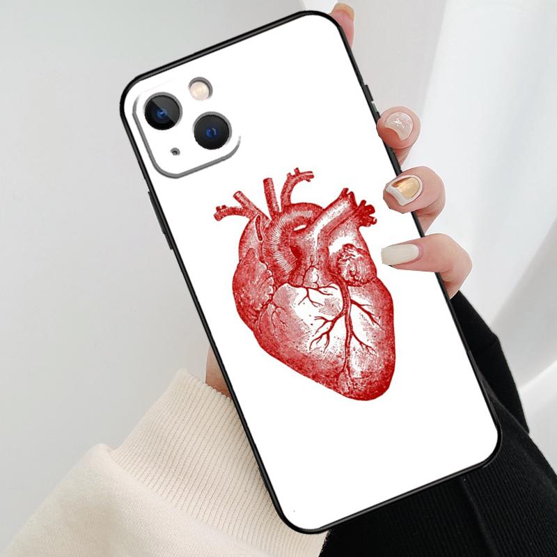 Чехол для телефона с анатомией человеческого сердца Для iPhone 17 Pro Max 14 13 12 11 15 16 Pro Max mini 16 15 Plus 16e 17 Air Case