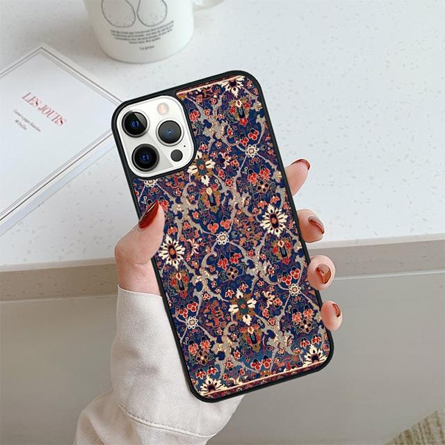 Чехол для телефона с цветочным узором в стиле персидского ковра Для iPhone 17 Air 13 12 14 15 16 Чехол Для Apple Pro Max Plus Coque