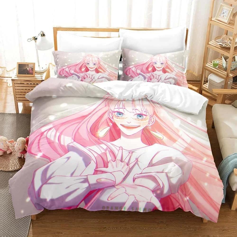 Аниме Комплект постельного белья Комплект постельного белья Белль Односпальный Двуспальный Полный Размер Королева Король Комплект для кровати Взрослый Ребенок Спальня Пододеяльник Комплекты Домашний текстиль