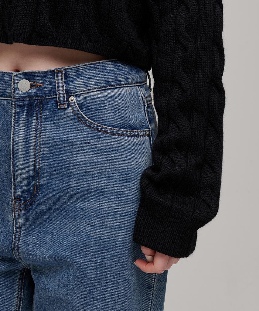 MUSINSA STANDARD WOMAN Women'S Angora Blend Cable Crop Knit [Black]