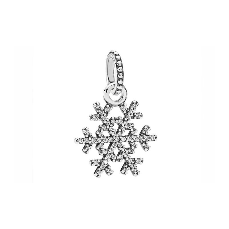Pandora Winter Kiss Snowflake Pendant 925 Silver Pendant Unisex Couple Style 390354CZ