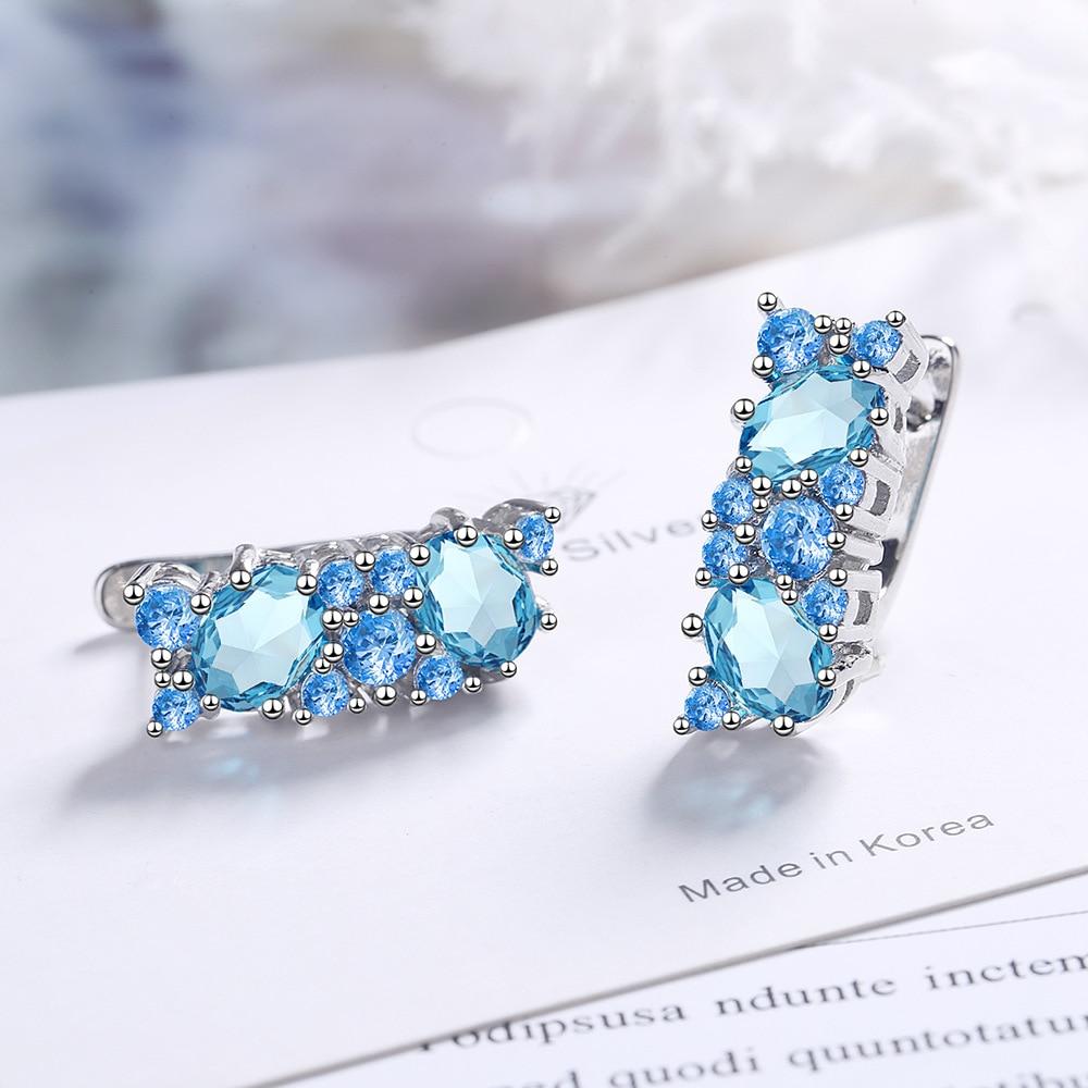 BELLA BOX Classic Earrings For Charm Lady With Blue Color Zircon Women Party Valentines Gifts
