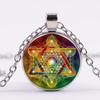 Загадочное ожерелье в виде куба Метатрона, священное GMeometry, цветок жизни, стеклянные подвески, магическое колье с гексаграммой, ювелирные изделия для унисекс
