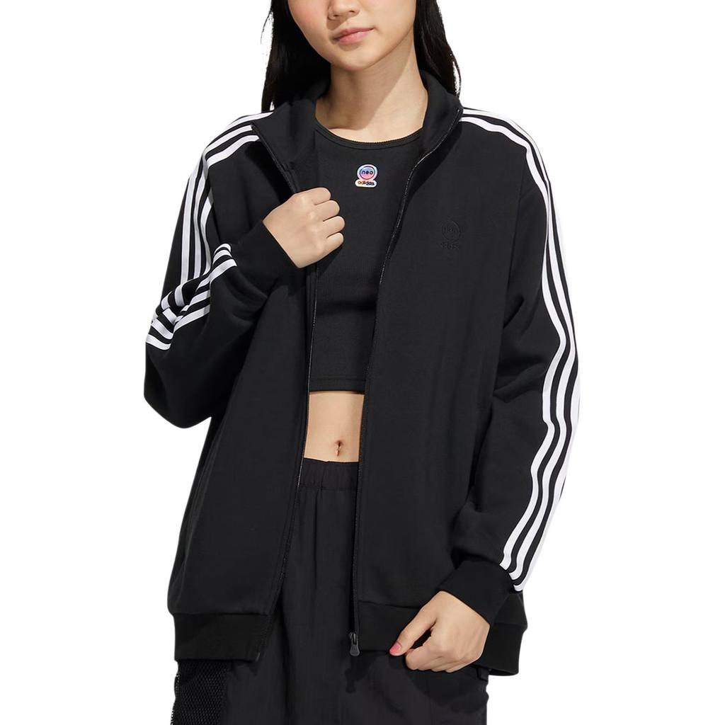 adidas Куртка свободного кроя Neo с тремя полосками на молнии, куртка унисекс, черная IA6909