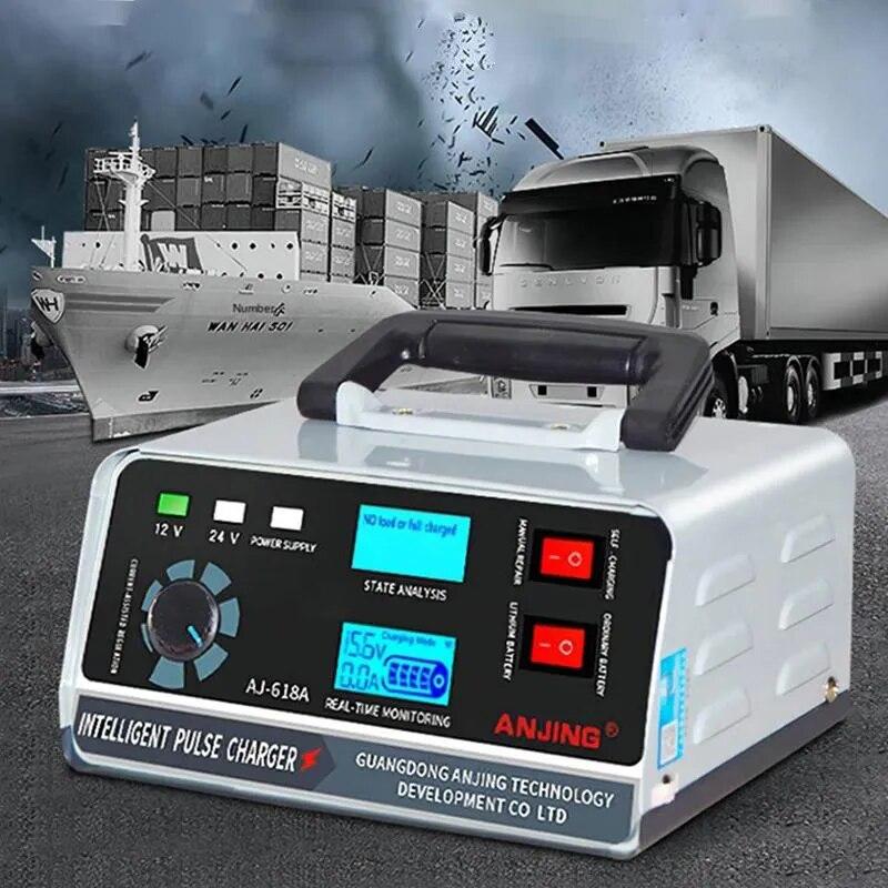 Зарядное устройство большой мощности 400 Вт, 12 В/24 В, автомобильное зарядное устройство, интеллектуальный импульсный ремонт для автомобиля, внедорожника, грузовика, лодки
