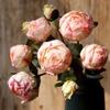 2 букета, винтажные пионы с длинным стеблем, шелковые цветы для свадебного украшения, букет невесты, цветы, поделки, цветочная композиция