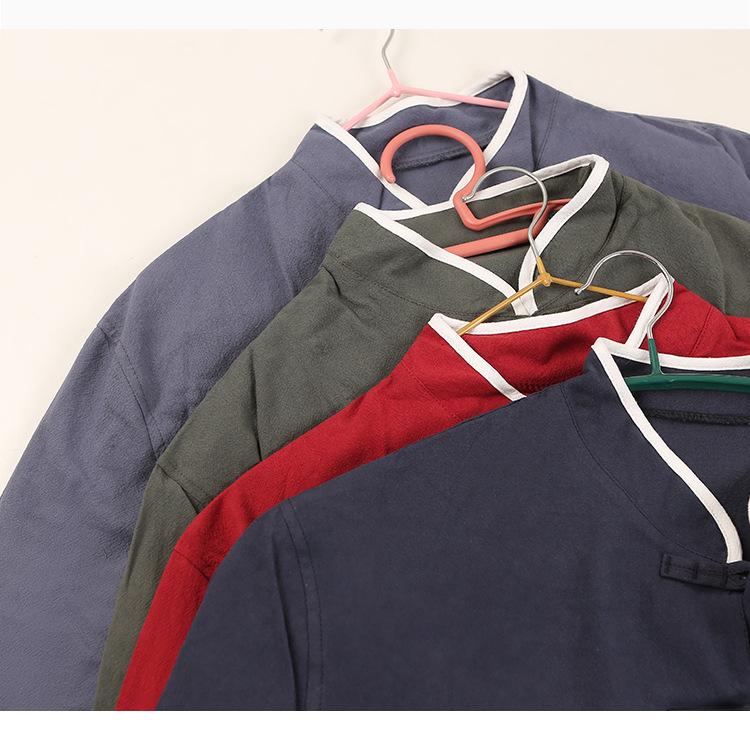 Мужская льняная рубашка в китайском стиле: Костюм Тан Весна, Лето, Осень