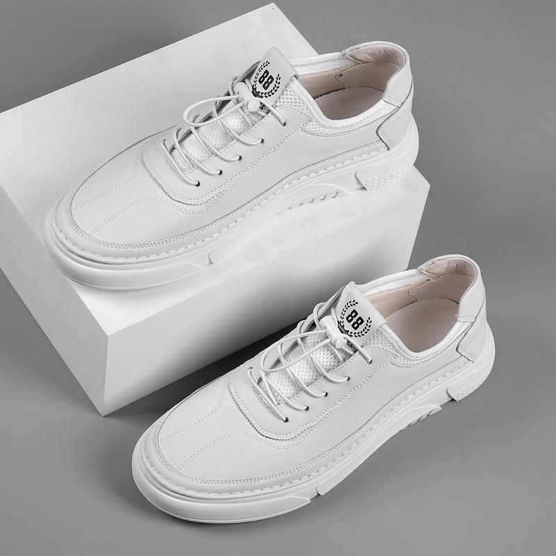 Высококачественная кожаная повседневная обувь для мужчин, дышащие кроссовки, модная белая мужская обувь для бега, отдыха, ходьбы, мужская минималистская обувь
