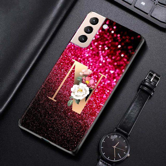 Красный ретро чехол для телефона с буквами A-Z для Samsung Galaxy S21 S20 S10 S9 S8 Plus Ultra 5g S10lite S10e S7edge S20 S21 Fe