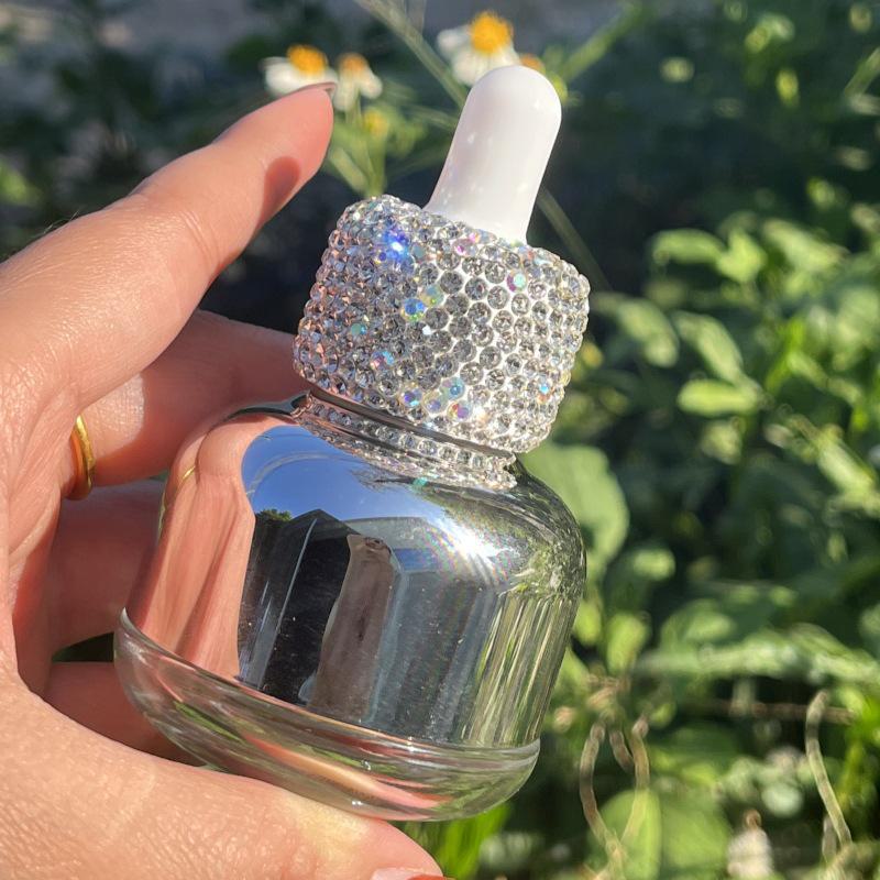 Стеклянный флакон-капельница с бриллиантами - 30 мл, элитная парфюмерия и эфирное масло для ухода за кожей