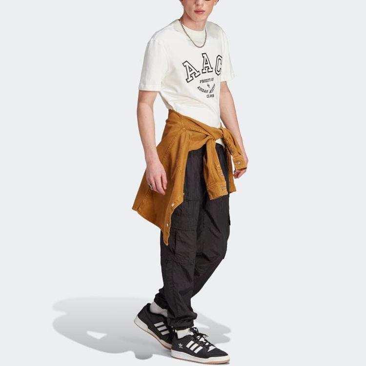 adidas Футболка Originals Allover Print с круглым вырезом и коротким рукавом, мужские топы белого цвета IM4571