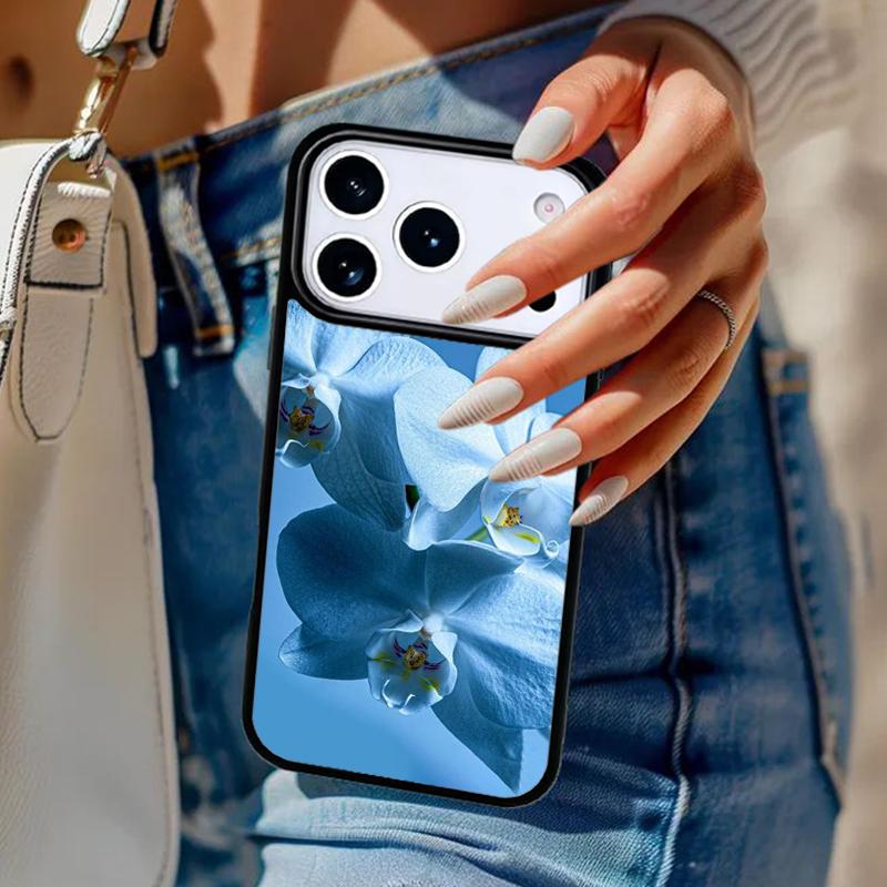 Цветная чехол-накладка с цветами орхидеи для iPhone 17 Air 14 15 13 12 Max Чехол для Apple 16e 11 Pro Max Plus Coque