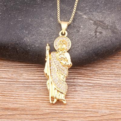 Nidin Simple Design Classic Fashion Grim Reaper Death Antique Gold Plated Pendant Women Men Long Chain Necklaces Jewelry Gift