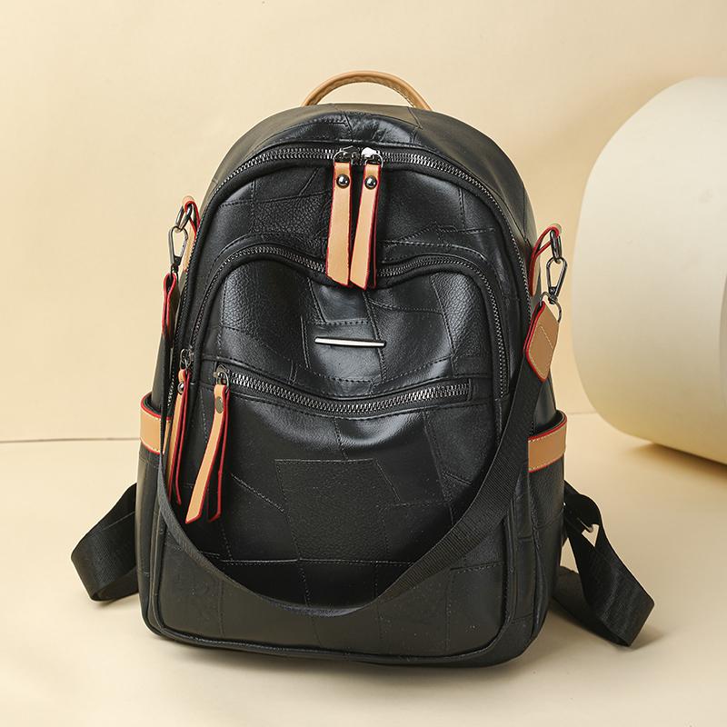 Женский рюкзак с цветными блоками, многофункциональная сумка через плечо, многоцелевой дорожный рюкзак