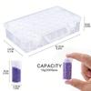 1 40-cell Clear Plastic Jewelry Storage Box Large Capacity Storage Container with 64-cell Sticker Label for Diamond Painting and Diy Bead Storage