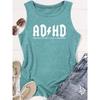 Elegant Vest for Women ADHD Fun Lightning-Imitation Letter Print Casual Loose Summer Vest Fashionable, unique, and quirky tops suitable for