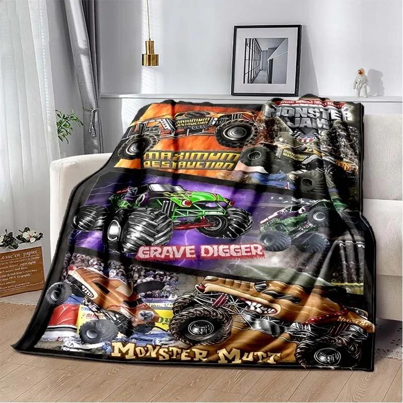 3D Monster Jam Монстр-трак Мультяшная Фланелевая Мягкая Плед Плед для Спальни Мальчика Дивана Кровати Теплый Плед Пикник