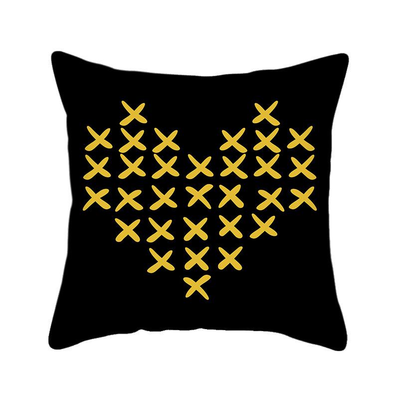 Nordic Cushion Pillow Geometric Linen Pillow Cover Yellow European Nordic Ins Style Cushion Cover