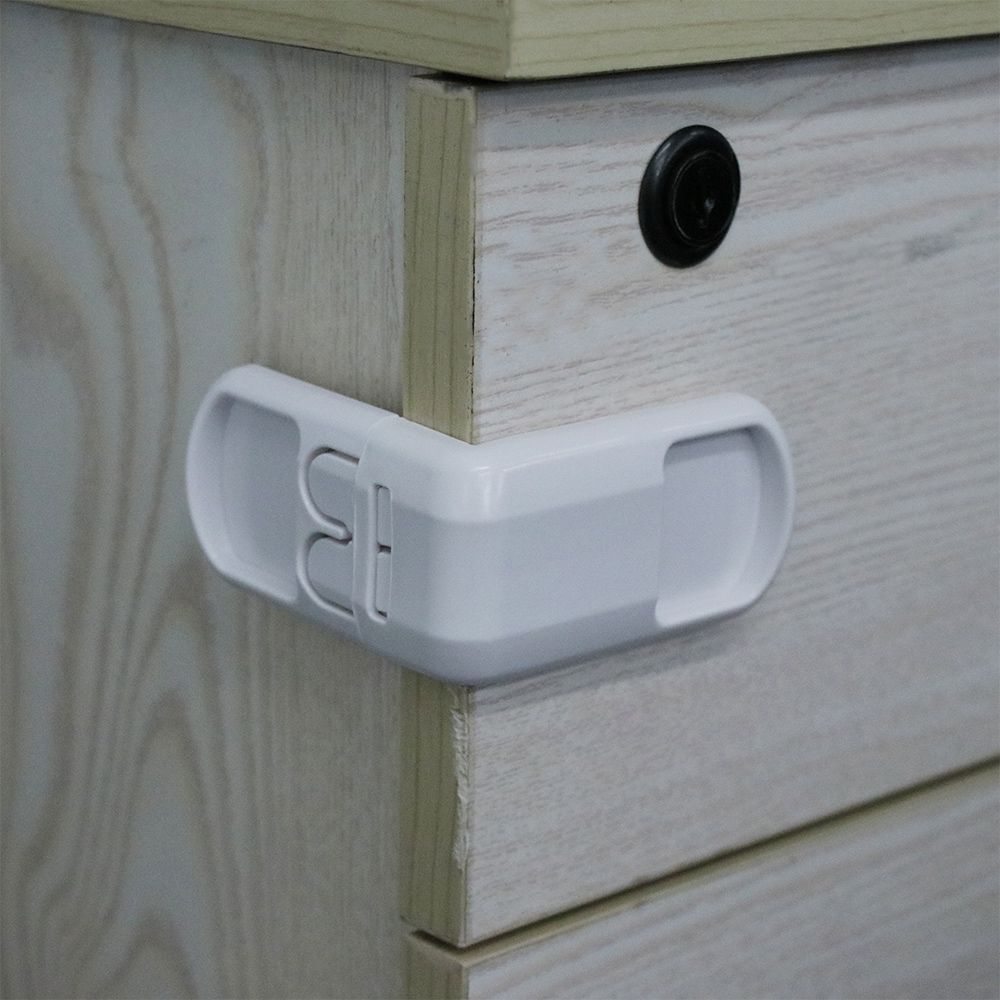 Multi-function Double Snap Wardrobe Door Baby Safety Lock Right Angle Children Protector