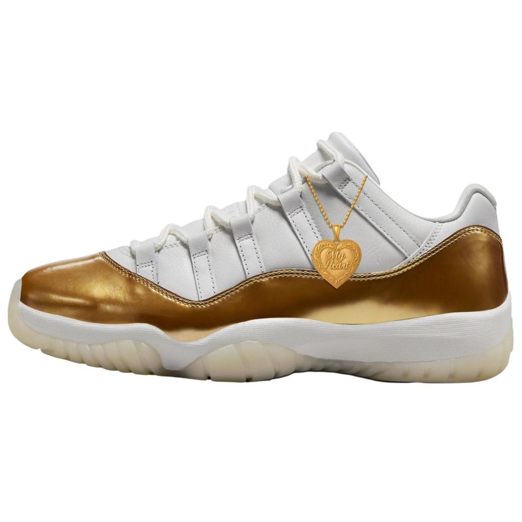 Jordan Баскетбольные кроссовки Air Jordan 11 Low Unisex Бело-золотые AH7860-102